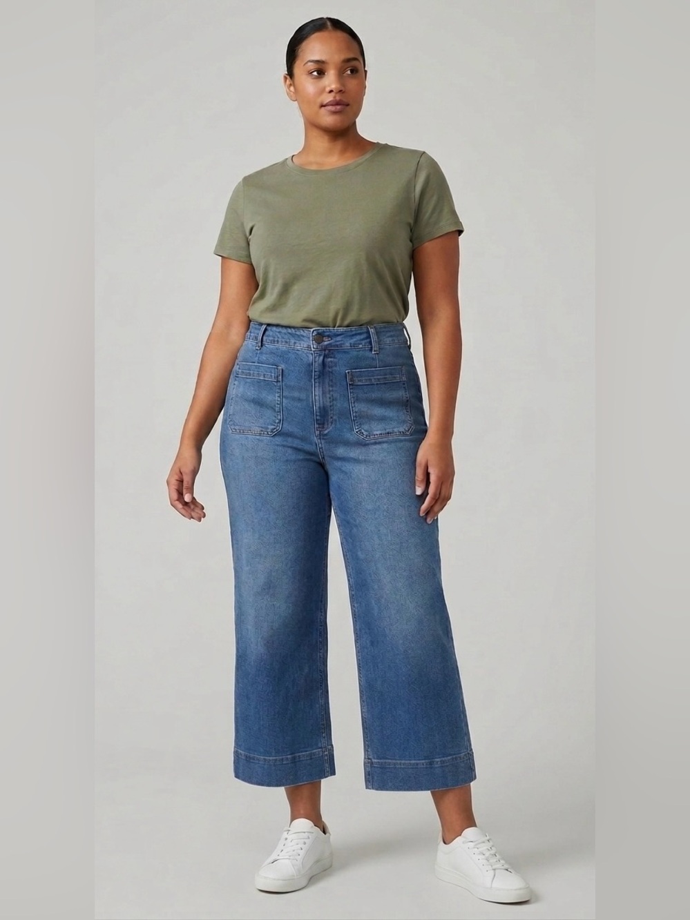 Bagatelle Cropped Wide Leg Jeans Blue Denim High Rise Size 29